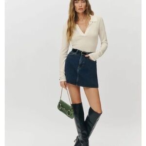 Reformation Lydia denim skirt 24